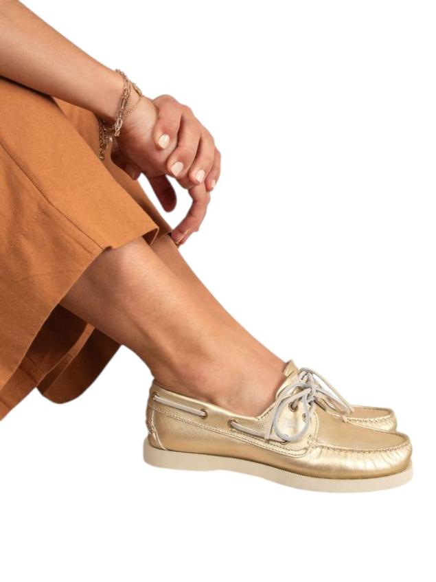 Chaussures bateau femme or PHENISE