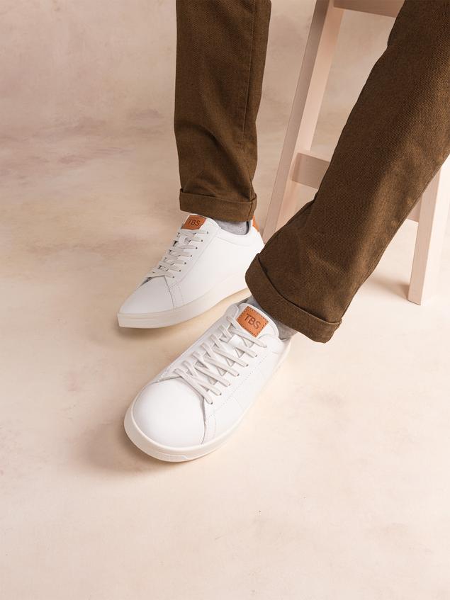 Baskets Homme Fabriquées En France Cuir Blanc FLAUBER