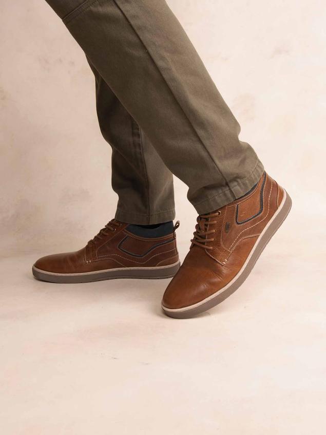 Bottines Homme Cuir Cognac et Marine RINALDO