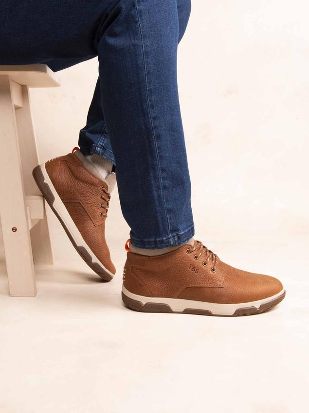 Bottines Homme Doublée Textile Cuir Tan GEDANNO