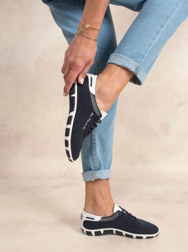 Tennis en toile femme raye baltic fonce JAZARIA