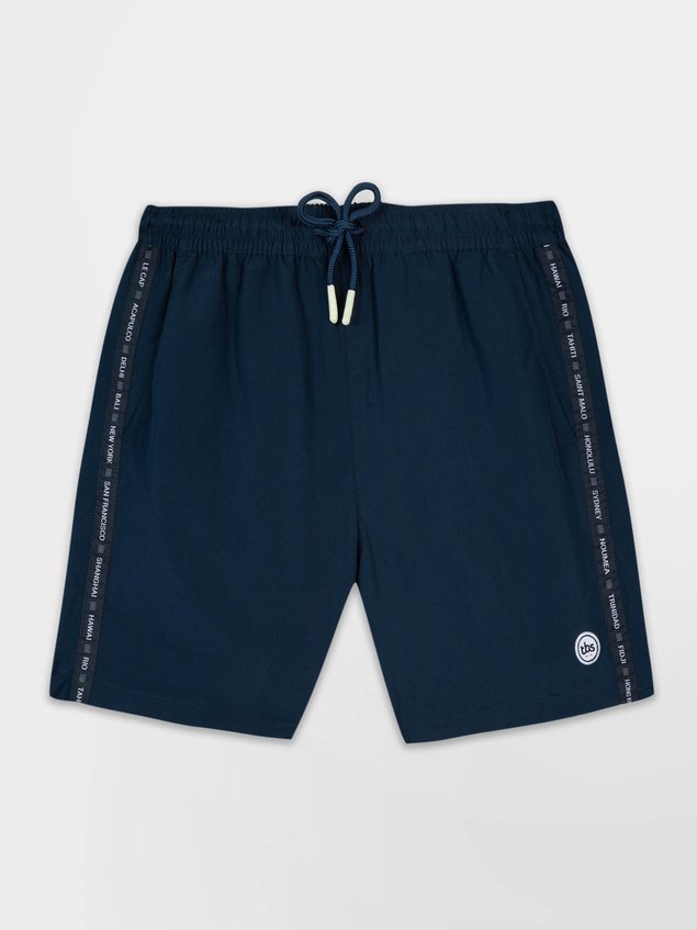 Short de Bain Homme Fabrication Française Cordon ressérrage Ceinture Elastiquée Marine THOMAS