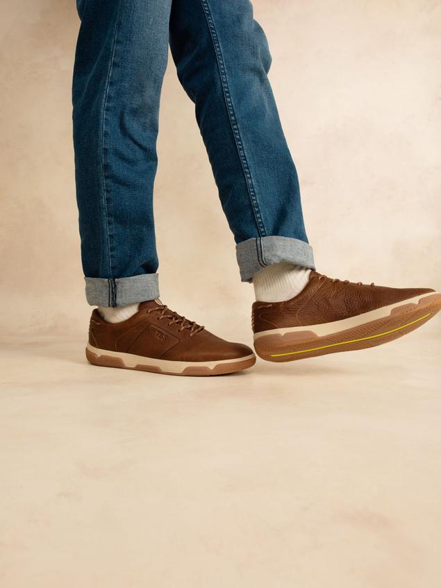 Tennis en cuir homme tabac GEDEONE