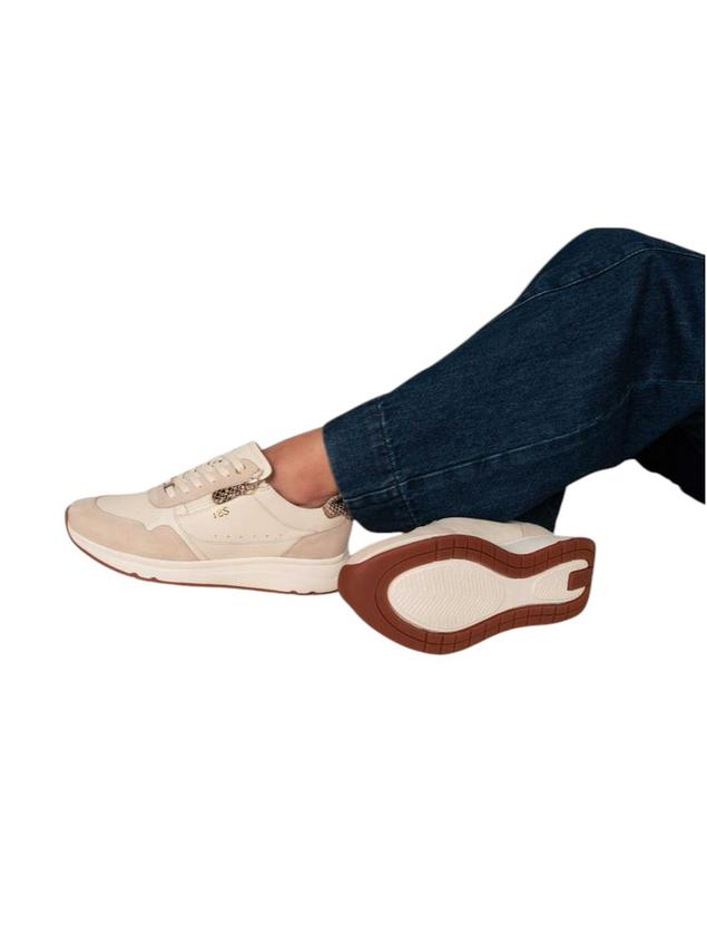 Tennis en cuir femme off-white et python BLONZIP