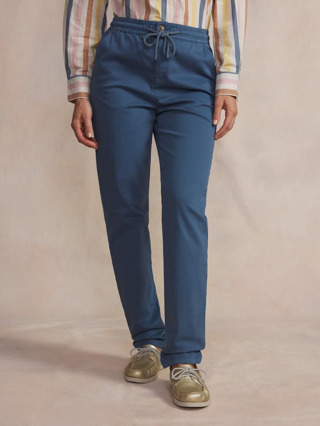 Pantalon Femme Cordon de resserrage Ceinture Elastiquée Bleu Regate SINTAJOG