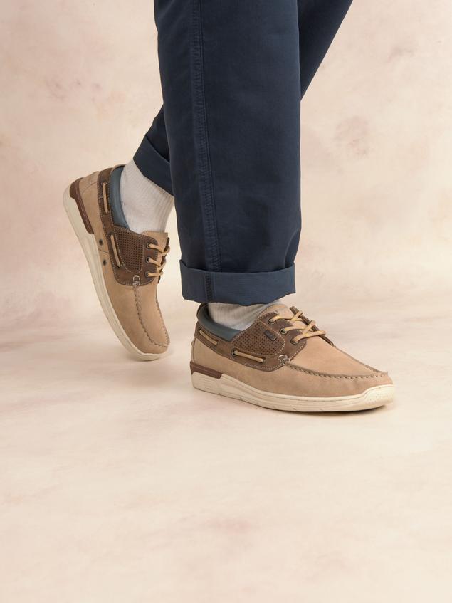 Men's boat shoes Sand and Cognac MATBOAT