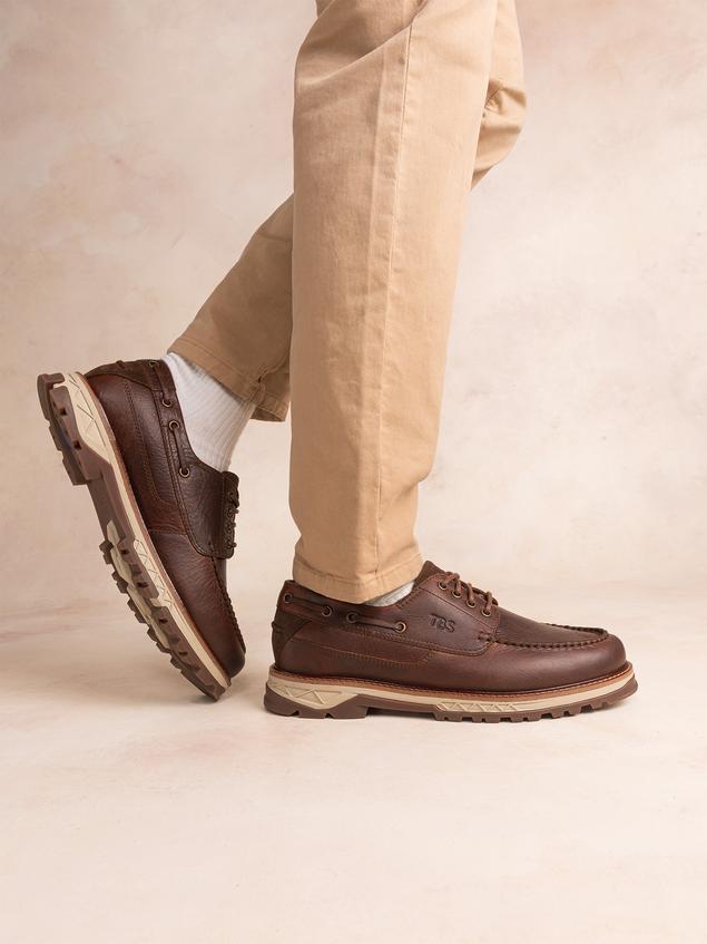 Chaussures Bateau Homme Semelle Epaisse Cuir Marron MERCURY