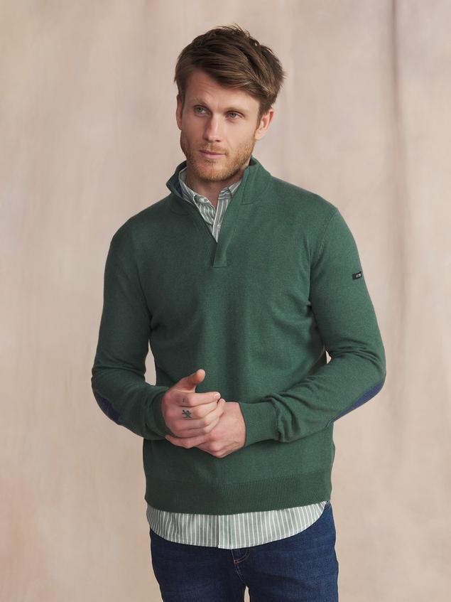 Pull Homme Col Camionneur Bleu MALIKCAM