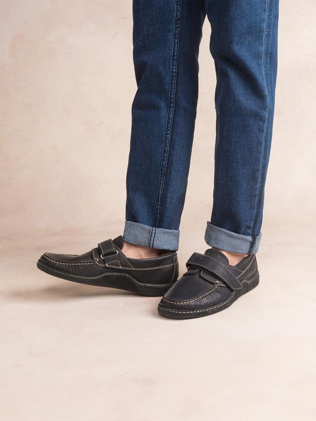 Chaussures Bateau Homme Scratch Cuir Marine GALAIS