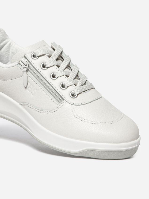 Tennis en cuir femme blanc et argent BRAZIP