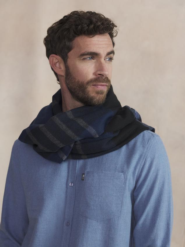 Écharpe Homme À Carreaux Bleu ETHANNE