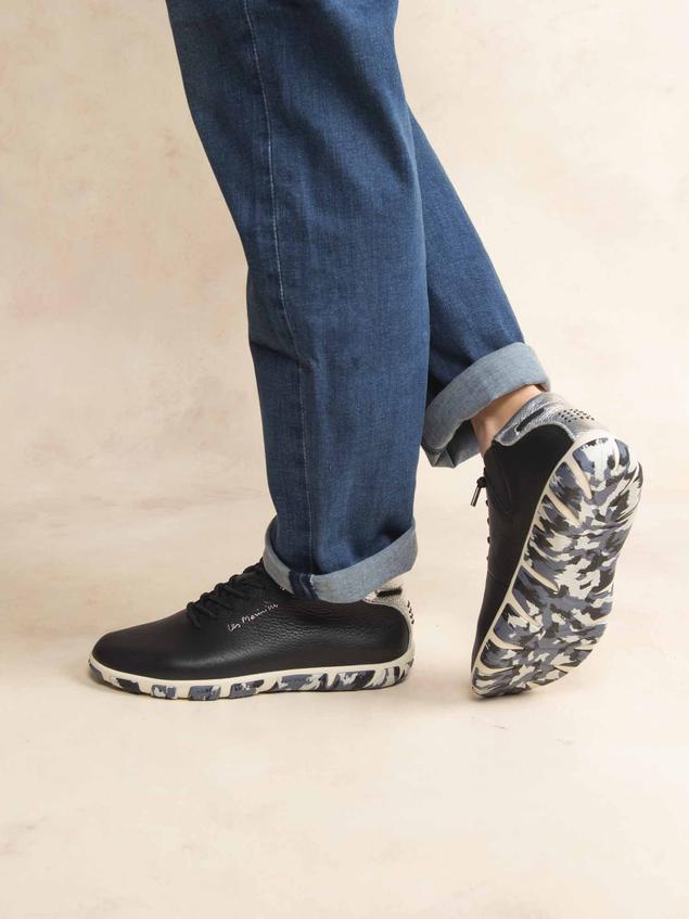 Baskets Mi-Montantes Femme Cuir Camo Marine Silver JESMINI