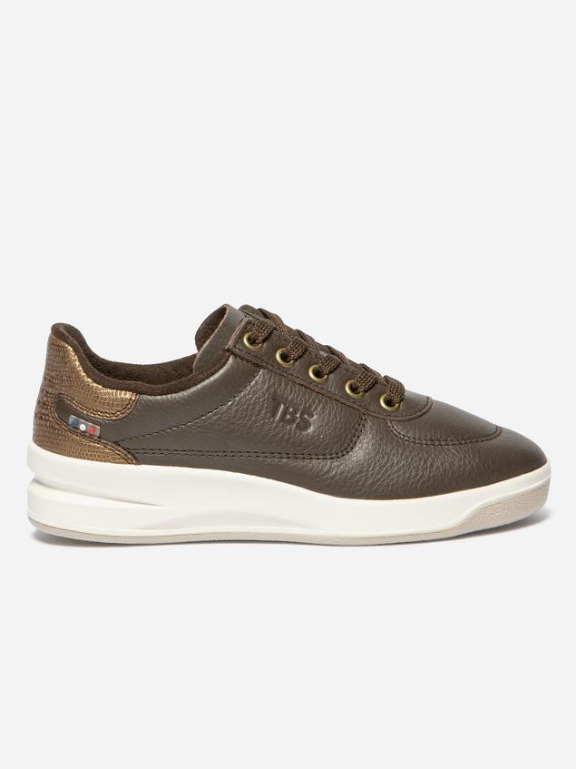 Baskets Femme Fabriquées en France Cuir Marron BRANDIE