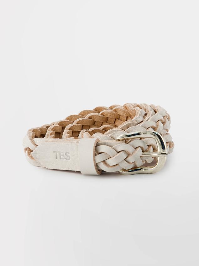 Ceinture en cuir femme creme ALIBELT