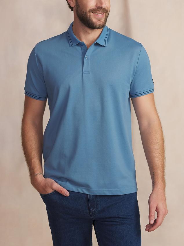 Polo Homme Manches Courtes Bleu ATTONPOL