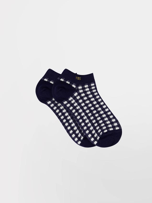 Chaussettes femme vichy marine LOWLUXY