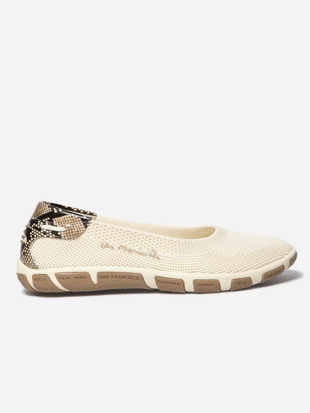 Ballerines femme light beige et python JIVIANA