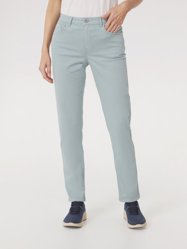 Pantalon Femme Stretch Coton Recyclé Vert Clair NATTYPAN