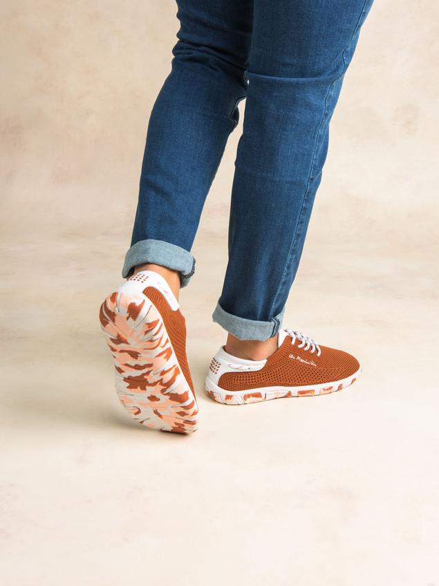 Tennis en toile femme canelle blanc camo JAZARIA