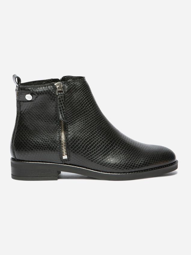 Bottines Femme Cuir Zip Noir FABIOLA