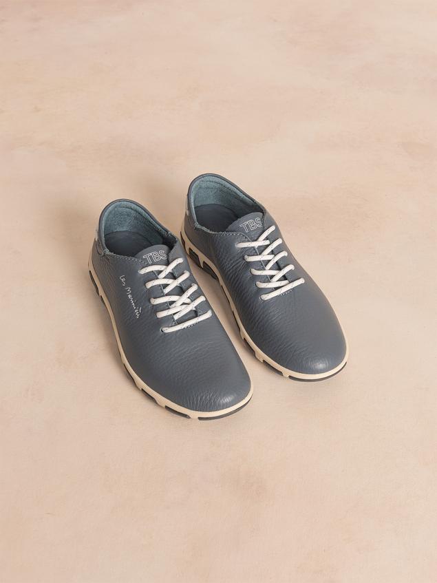 Tennis Femme Confort Cuir Bleu JAZARU