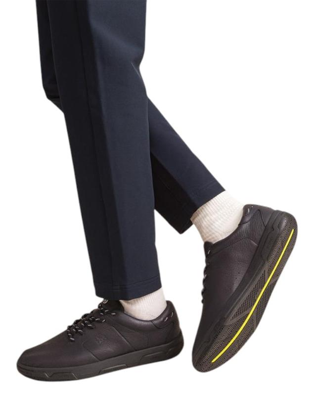 Baskets Homme Cuir Sans Couture Marine GEDEONE