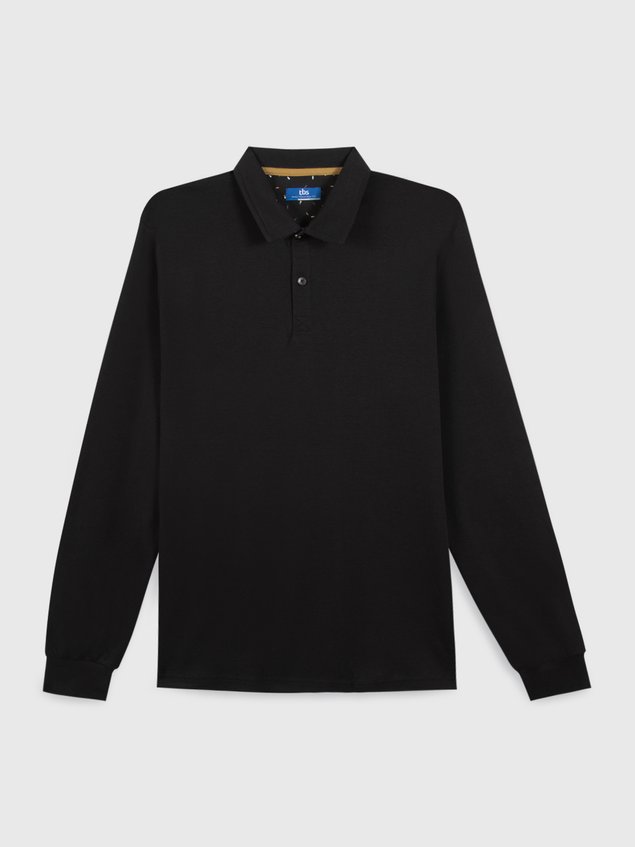 Polo Homme Manches Longues Noir BARZAPOL