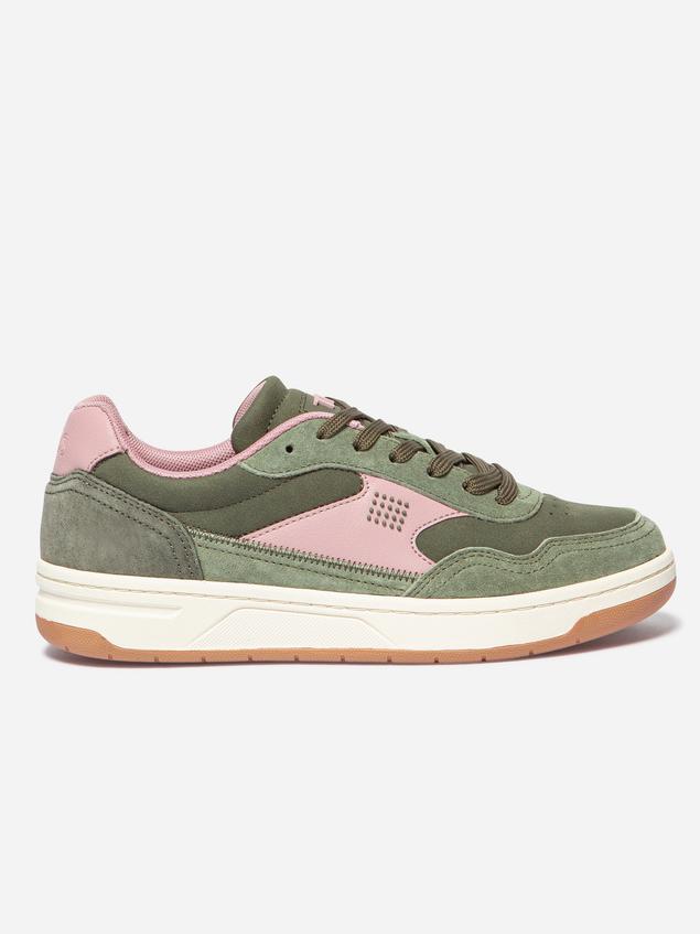 Tennis Femme Cuir Nubuck Vert ALMERIA