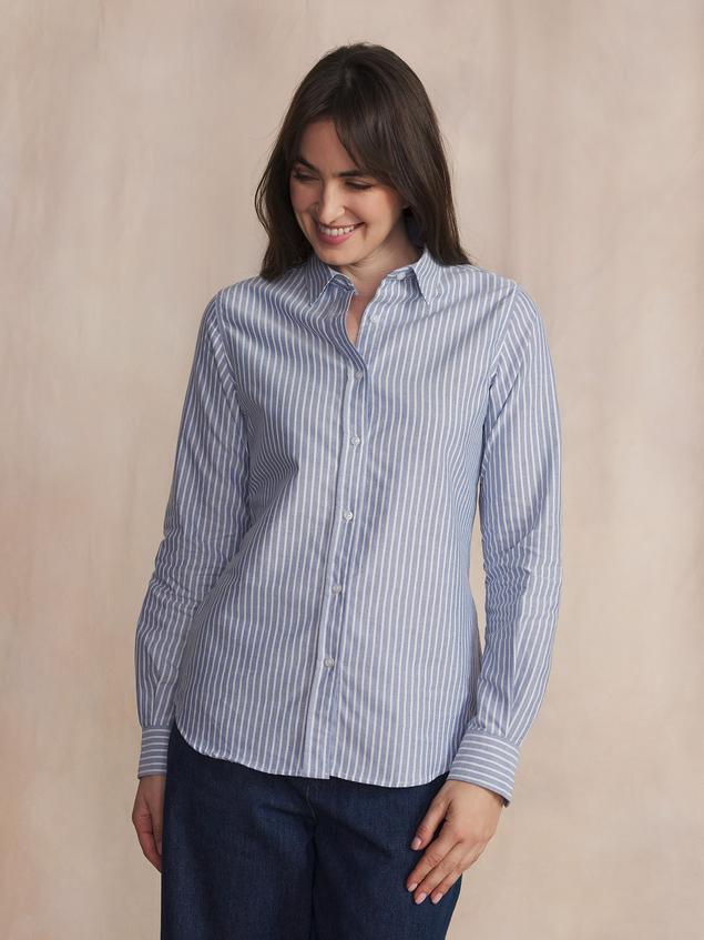 Chemise Chambray Manches Longues Bleu ROZZICHE