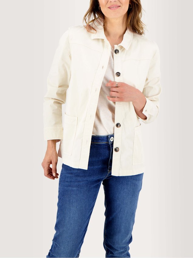 Veste Femme Légère Coton Stretch Blanc