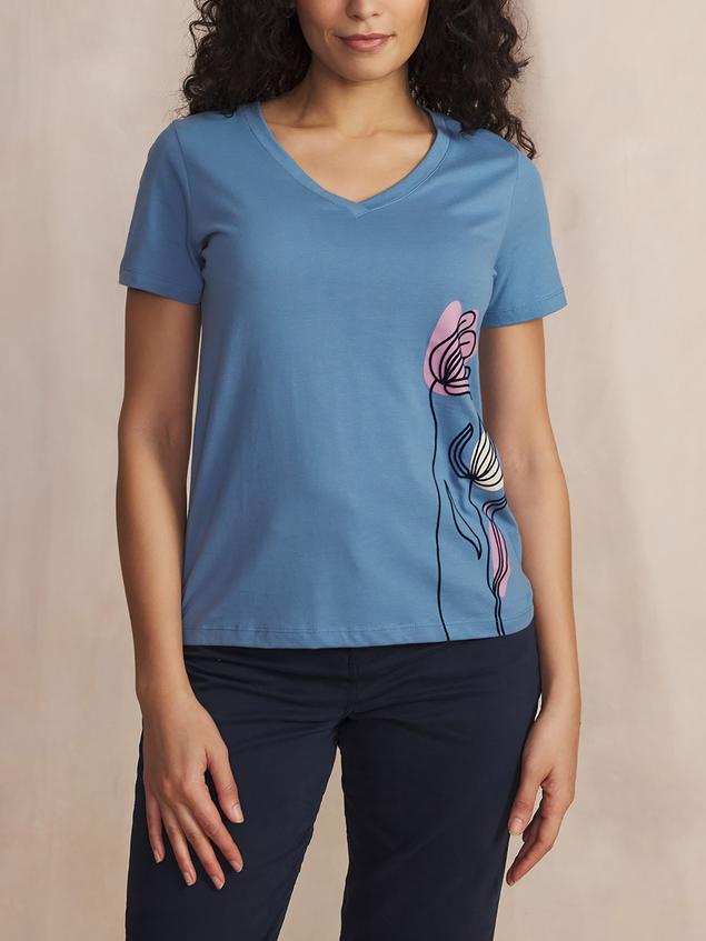 Tee Shirt Celeste Manches Courtes Bleu MELBATEE