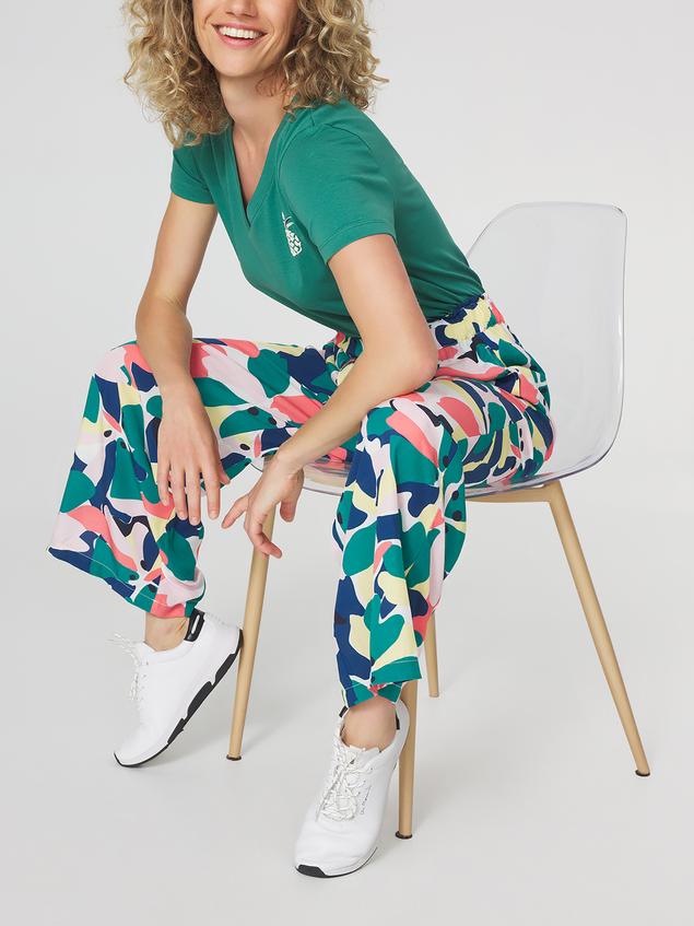 Pantalon Femme Imprimés Exclusif TBS Vert AGLEAPAN