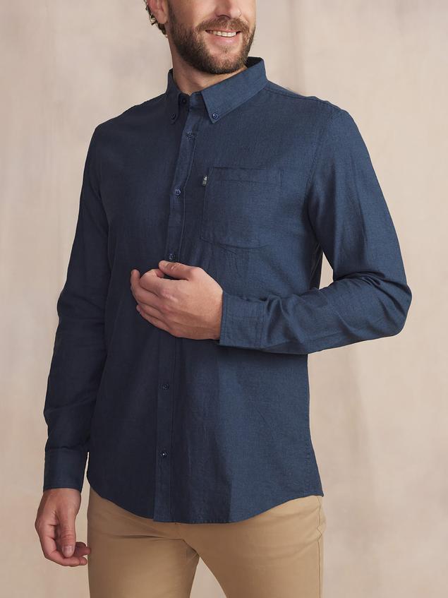 Chemise Homme Coton Flanelle Bleu BERLICHE