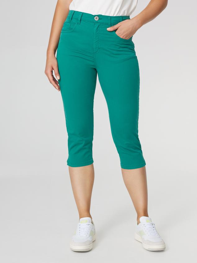 Corsaire Femme Ceinture Semi-élastiquée Vert SANTACOR