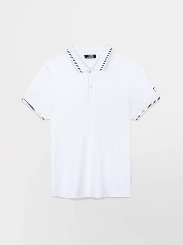 Men's Slim-Fit Quick-Drying Stretch White Polo Shirt ATTONPOL