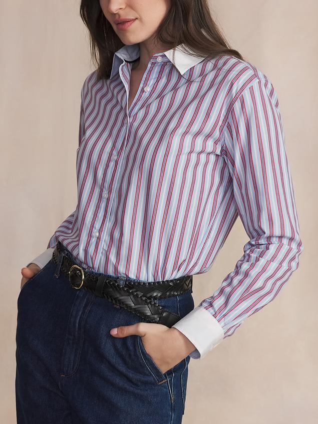 Chemise Chambray Manches Longues Bleu EMMIECHE