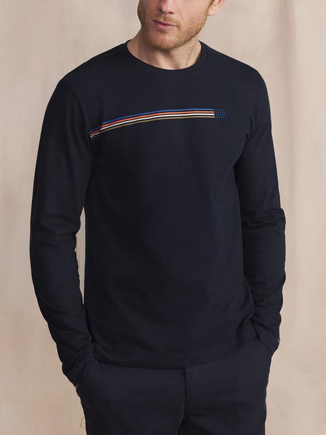 T-Shirt Marine Manches Longues Bleu JONSITEE