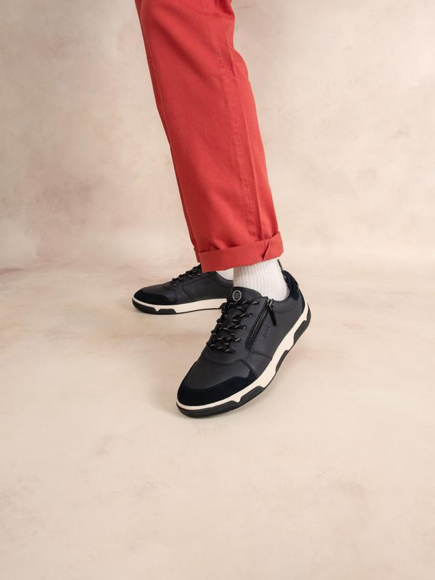 Tennis en cuir homme navy GEDEZIP