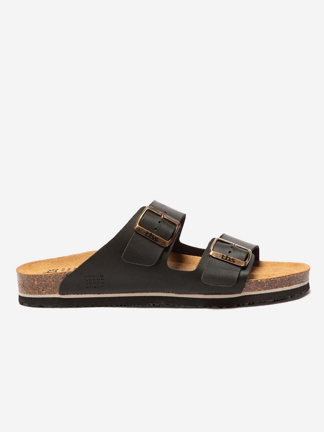 Mules Homme Légères Dessus Cuir Noir