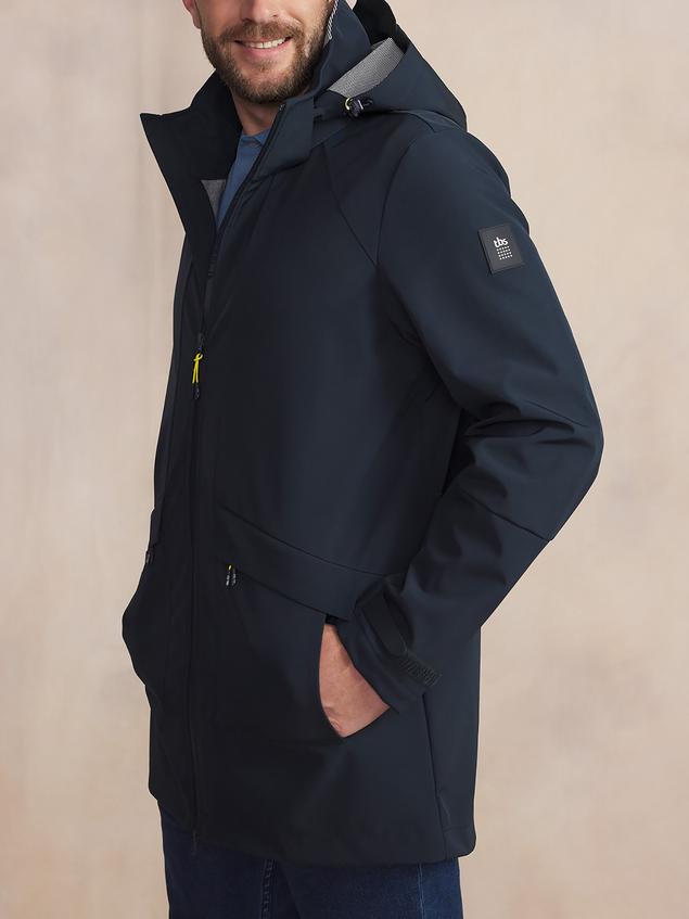 Manteau Long Homme Déperlant Marine HELNYLON