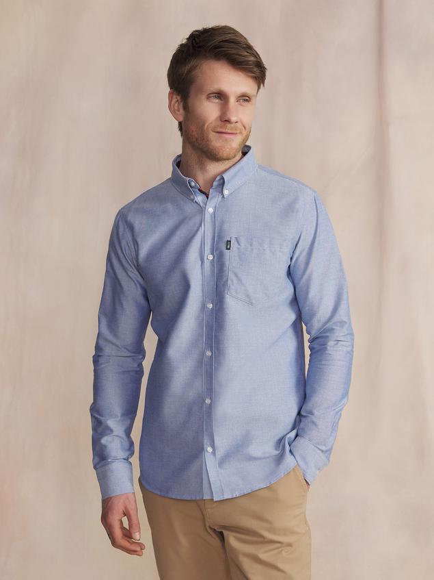 Chemise Chambray Manches Longues Bleu JAMADCHE