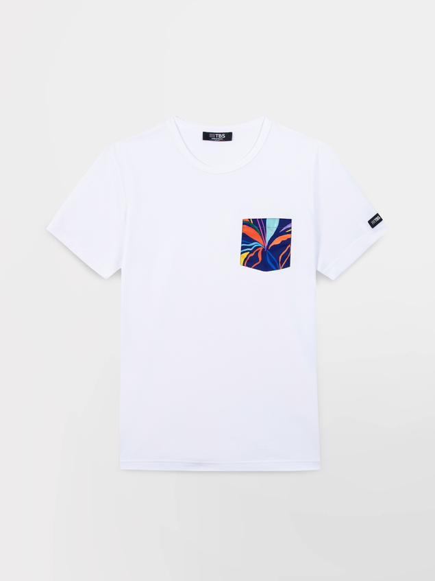 T-shirt Homme Fabrication Française Coupe Ajustée Blanc et Vert VIVIEN