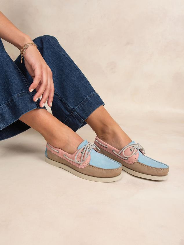 Women's boat shoes Beige and Pink and Oxygen PHENISE