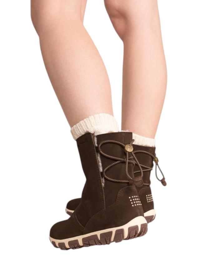 Boots Fourrées Femme Confort Cuir Marron JAZSNOW