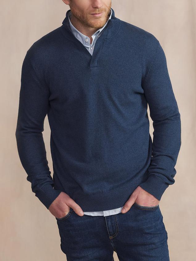 Pull Homme Col Camionneur Bleu MALIKCAM