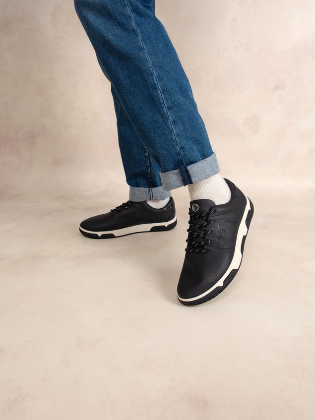 Tennis en cuir homme navy GEDEONE