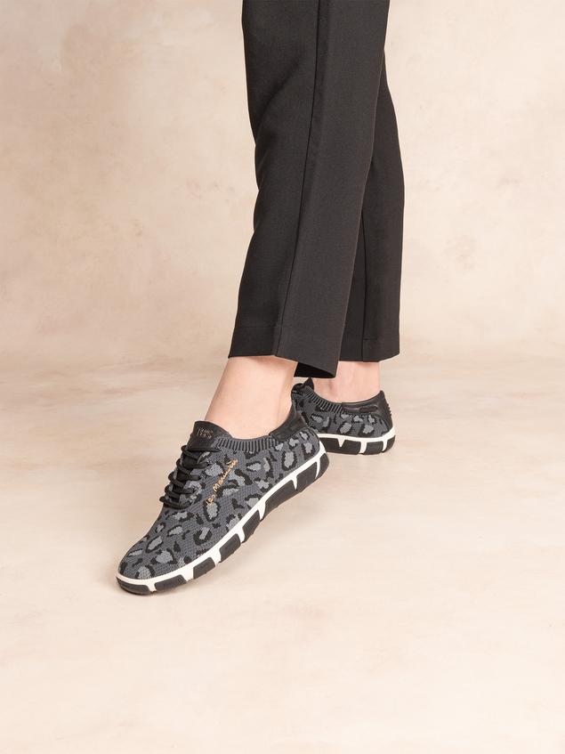 Tennis Femme Textile Recyclé Leopard Noir JAZARIA