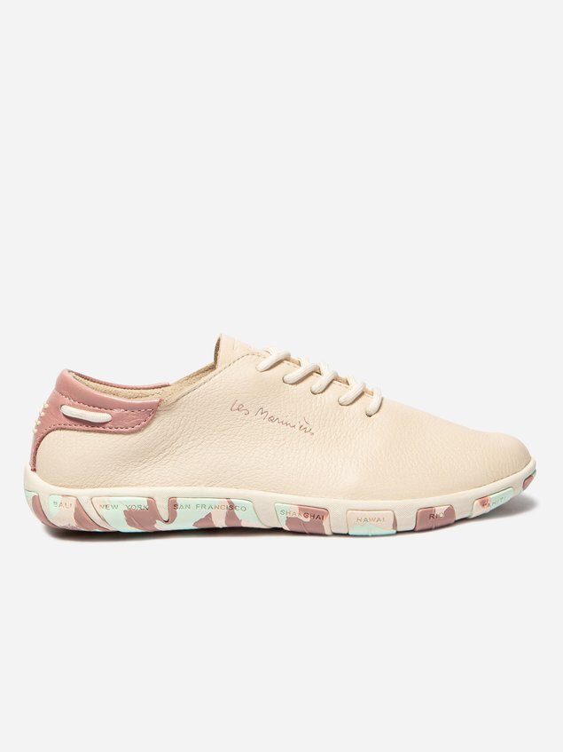 Tennis Femme Confort Cuir Rose clair Semelle Multico JAZARU