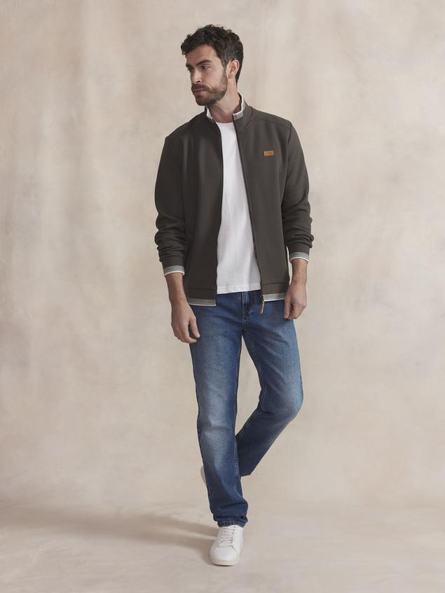 Sweat Zippé Homme Brun LEANNGIL