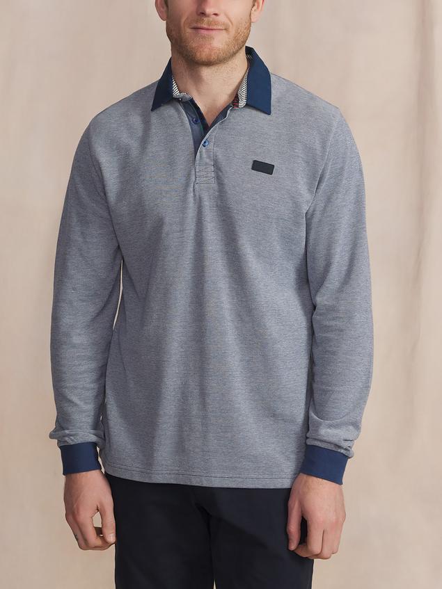 Polo Chambray Manches Longues Bleu DANELPOL